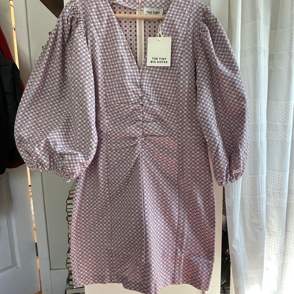 The Tiny Big Sister Jacquard Puff Sleeves Dress - Picture 5 of 7